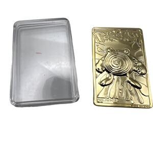 23K Gold Plated 1999 Burger King Pokemon POLIWHIRL Trading Card with Case